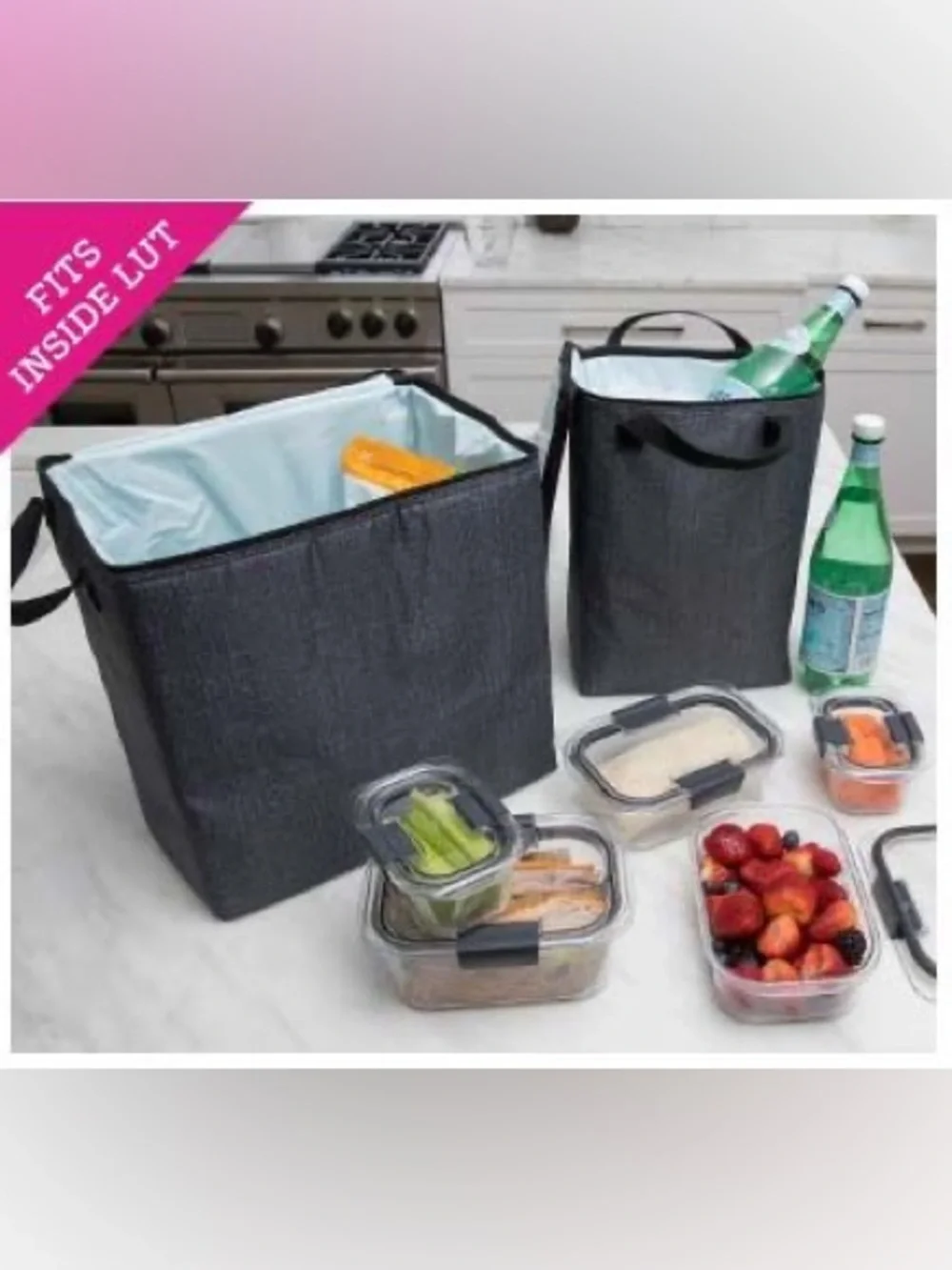 Thirty-one Double Chill Thermal Set Large Cooler Only Charcoal Crosshatch